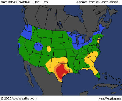 Click to enlarge Pollen Count Map by AccuWeather