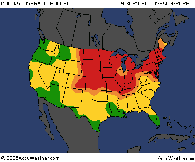 Click to enlarge Pollen Count Map by AccuWeather