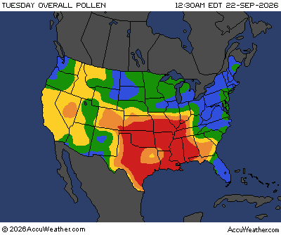 Click to enlarge Pollen Count Map by AccuWeather