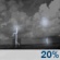 Wednesday Night: A slight chance of showers and thunderstorms after 8pm. Partly cloudy, with a low around 71. Chance of precipitation is 20%. Wednesday Night: Slight Chance Showers And Thunderstorms